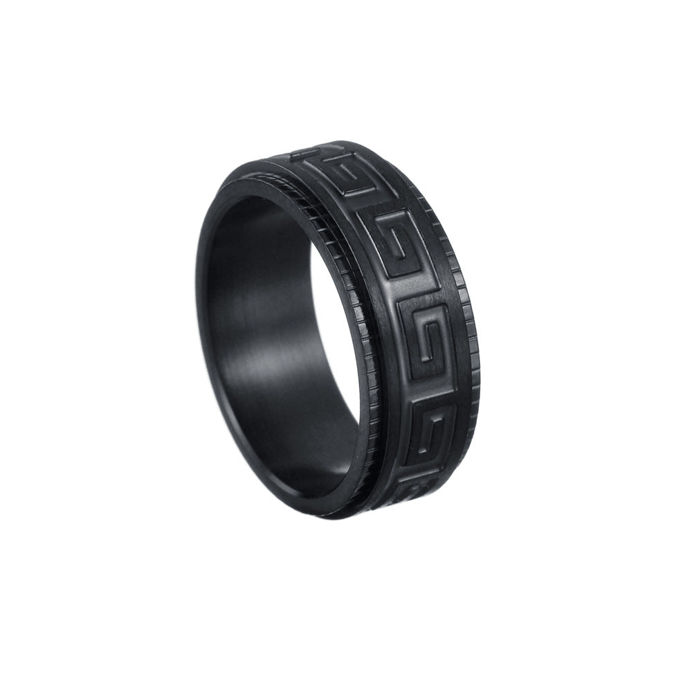 Anillo de acero de titanio para hombres de nuevo turno al por mayor